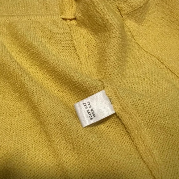 St. John Collection Women's Small Knit Wool Jacket Mustard Zip Lined Hood FLAWED - Picture 14 of 15